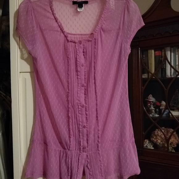 Express rose colored sheer blouse size M - Picture 2 of 8